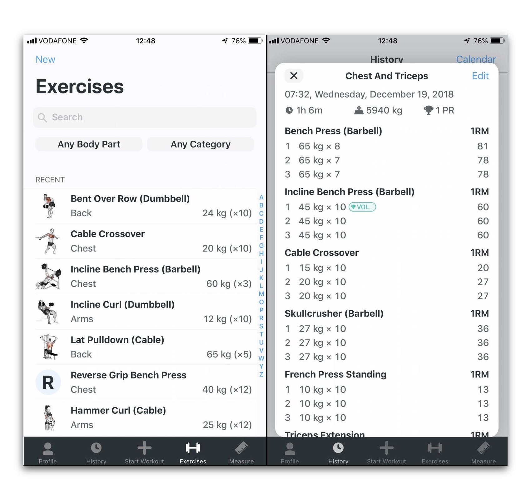 Fitness Application - Strong Workouts Library