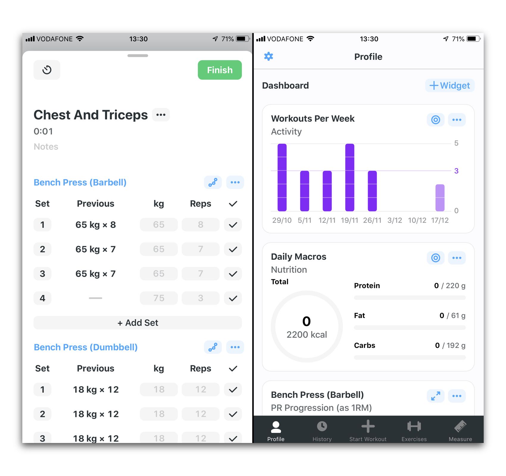 Fitness Application - Strong Workouts Library